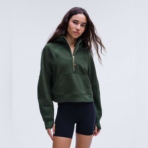 Lululemon Scuba Oversized Half Zip Hoodie - Legacy Green / Gold
